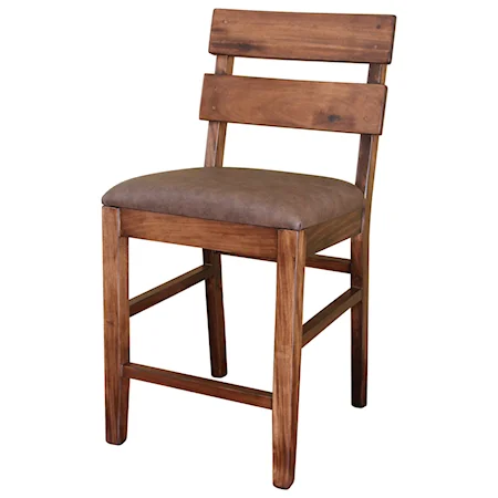 Counter Height Stool with Faux Leather Seat